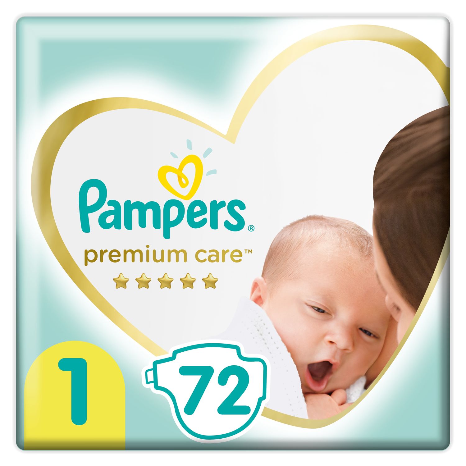 Подгузники Pampers Premium Care, р. 1, 2-5 кг, 72 шт
